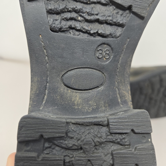 Eric Michael Brennaro Moto Womens Boots Sz 7.5 Dark Gold Metallic Lace Up Detail - Picture 9 of 14